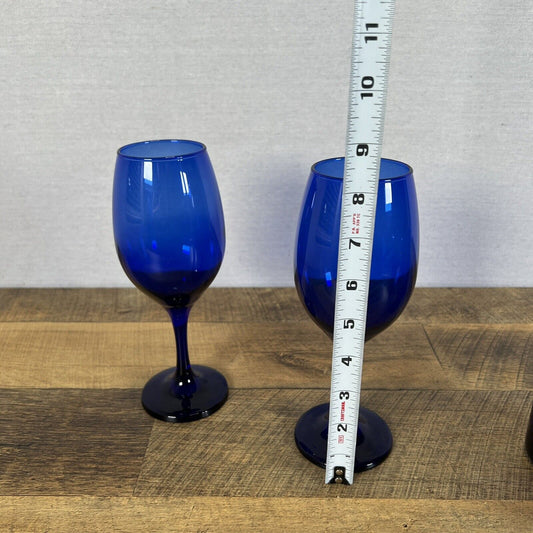 2 Cobalt Blue Wine Glasses