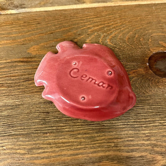 Rare Vintage Catalina Island Pink Red’ish Cemar Pottery Fish Ashtray 1940's