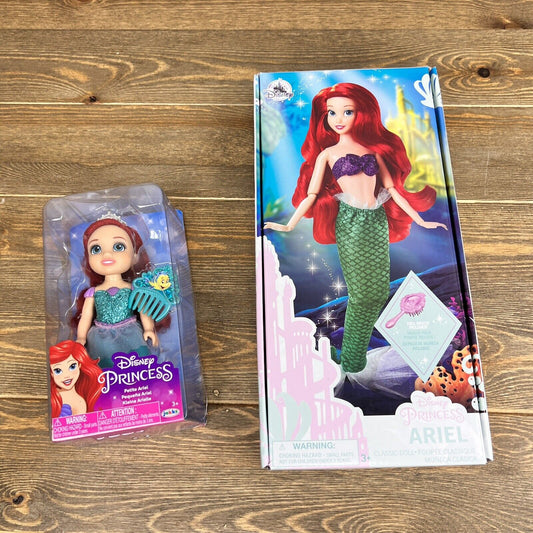 Disney The Little Mermaid Princess Ariel with Brush Classic Doll Collection Set