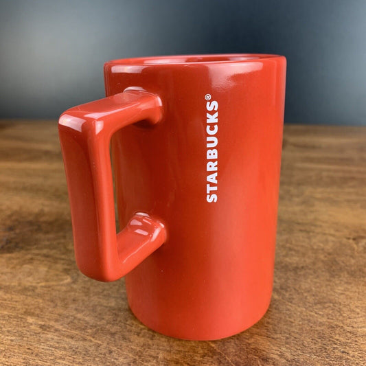 Starbucks Red Coffee Mug~10 oz Ceramic Coffee Cup with Square Handle 2018