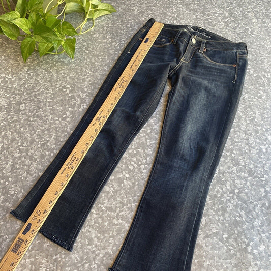 American Eagle Stretch Skinny Kick Denim Glitter Pocket Women's 2