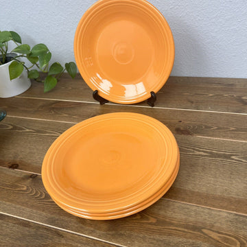 FIESTAWARE 10.5" Tangerine Orange 4 Set Retired Fiesta Vintage Dinner Plates USA