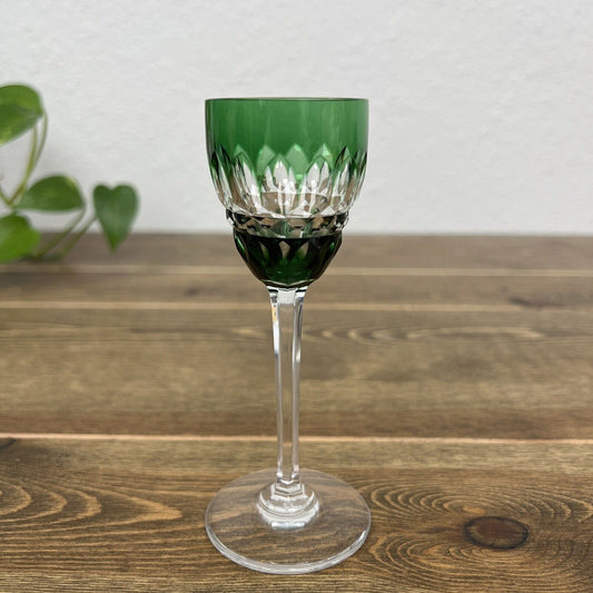 One Baccarat Piccadilly Liquor Cut To Clear Emerald Green Glass Replacement