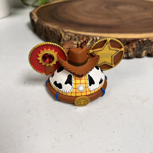 Disney Toy Story Woody Sheriff Cowboy Mickey Mouse Ear Hat Ornament LE Retired