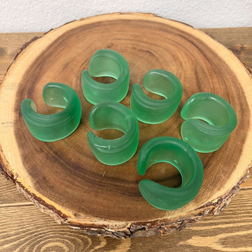 Green Recycled Glass Napkin Holder Rings Set Of 6