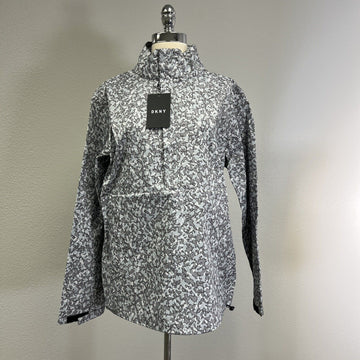 $165 DKNY white grey snow camo 1/2 zip popover windbreaker jacket Xl mens NEW