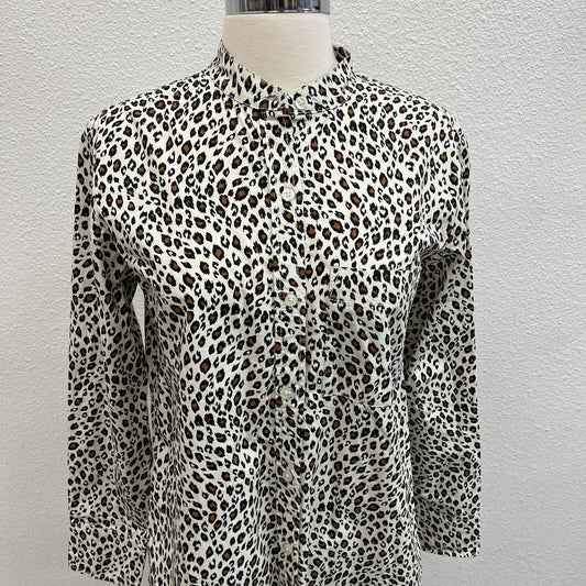 Current/Elliott The Billie Shirtdress Jagged Leopard Button Down Size 0