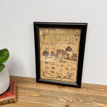 Vintage Needlework Sampler Reproduction Framed Art Print