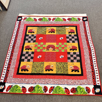 Handmade Wall quilt 61.5 x 57" Lady bug