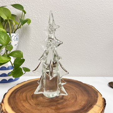 Vintage Buffums California Glass Christmas Tree Clear 10.5 ”