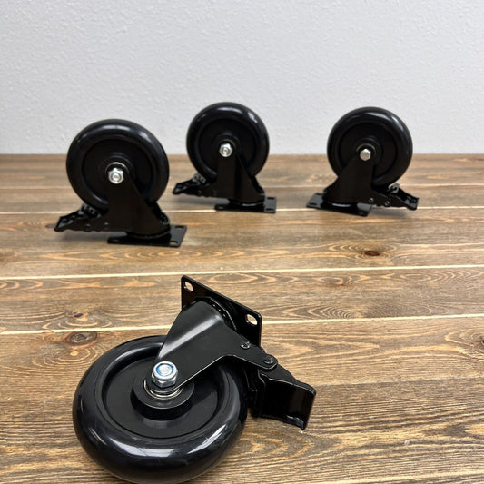 Rubber Swivel Caster  set Of 4  locking rolling wheels