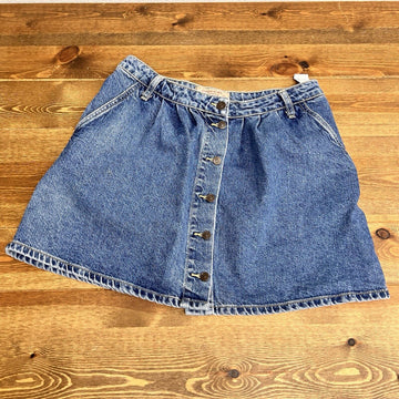 Zara Womens Denim Skirt Short Button Front Size M Color Blue Pockets