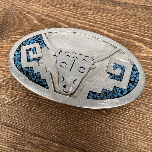 Mexico silver belt buckle, Alpaca