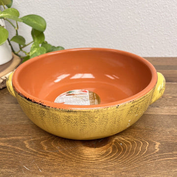 De Silva Terre d'Umbria Handmade Terracotta Baking Dish Yellow Made in Italy 9.5