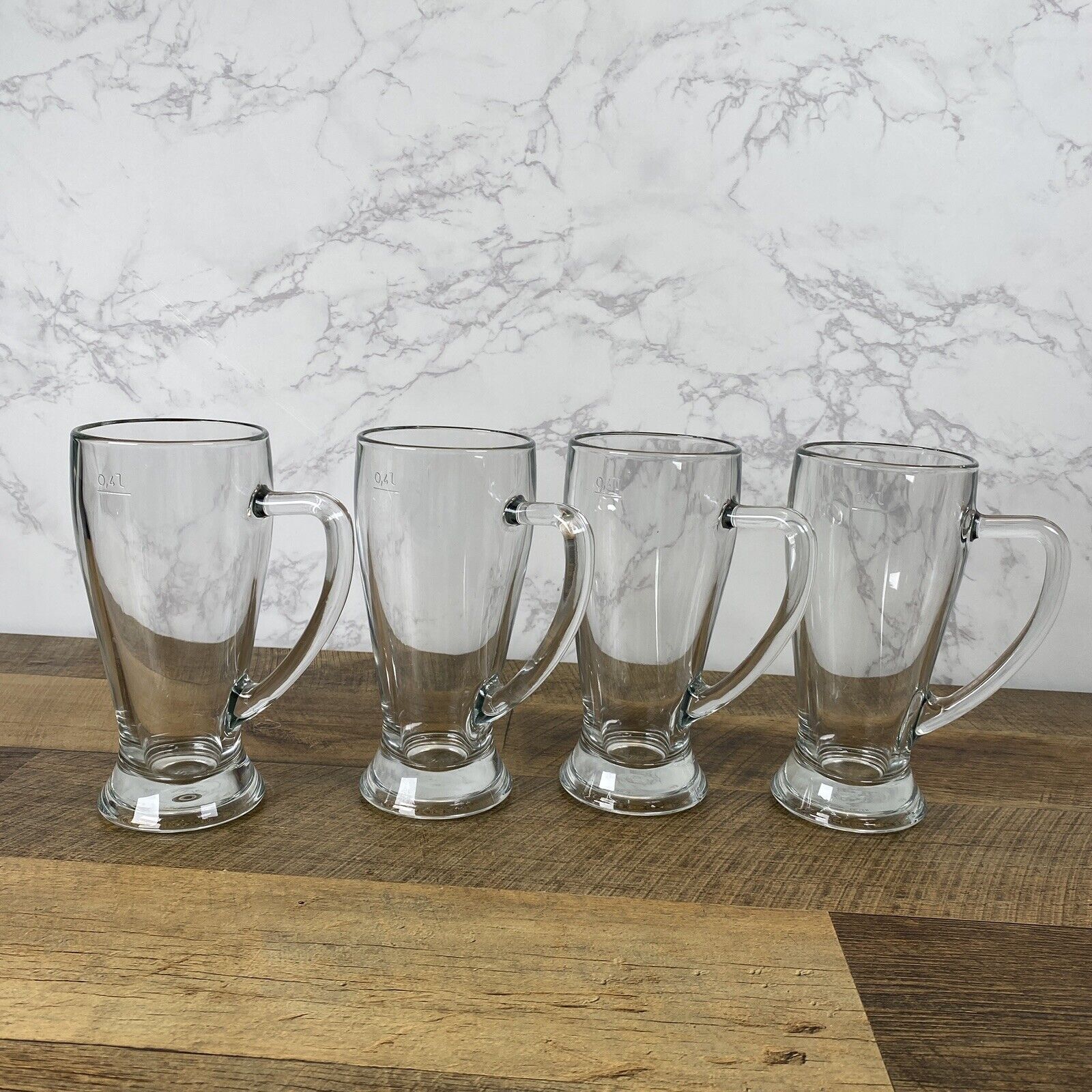 Fidenza Made in Italy Glass Beer Mug Set of 4