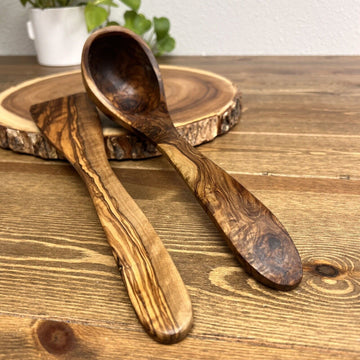 Olive Wood Spatula & Ladle for Cooking Serving Spoon