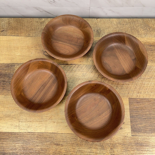 Vintage Walnut Bowl Set Of 4 Wood Ware Heirloom Quality