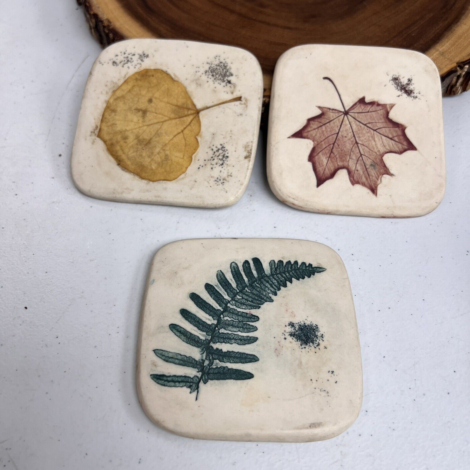 Hidden Cove Pottery Handmade porcelain tile Set Of 3