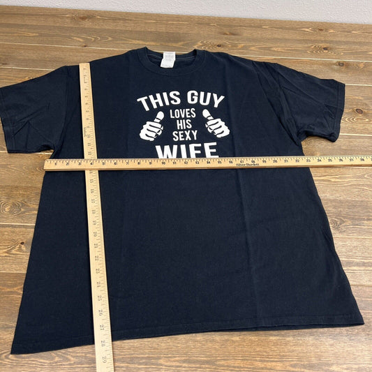 "This Guy Loves His Wife" Shirt Sz XL  Black