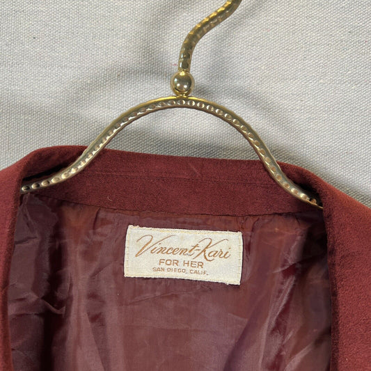 VTG Vincent-Kari For Her USA Made Ultra Suede Blazer Jacket sz See Measurements