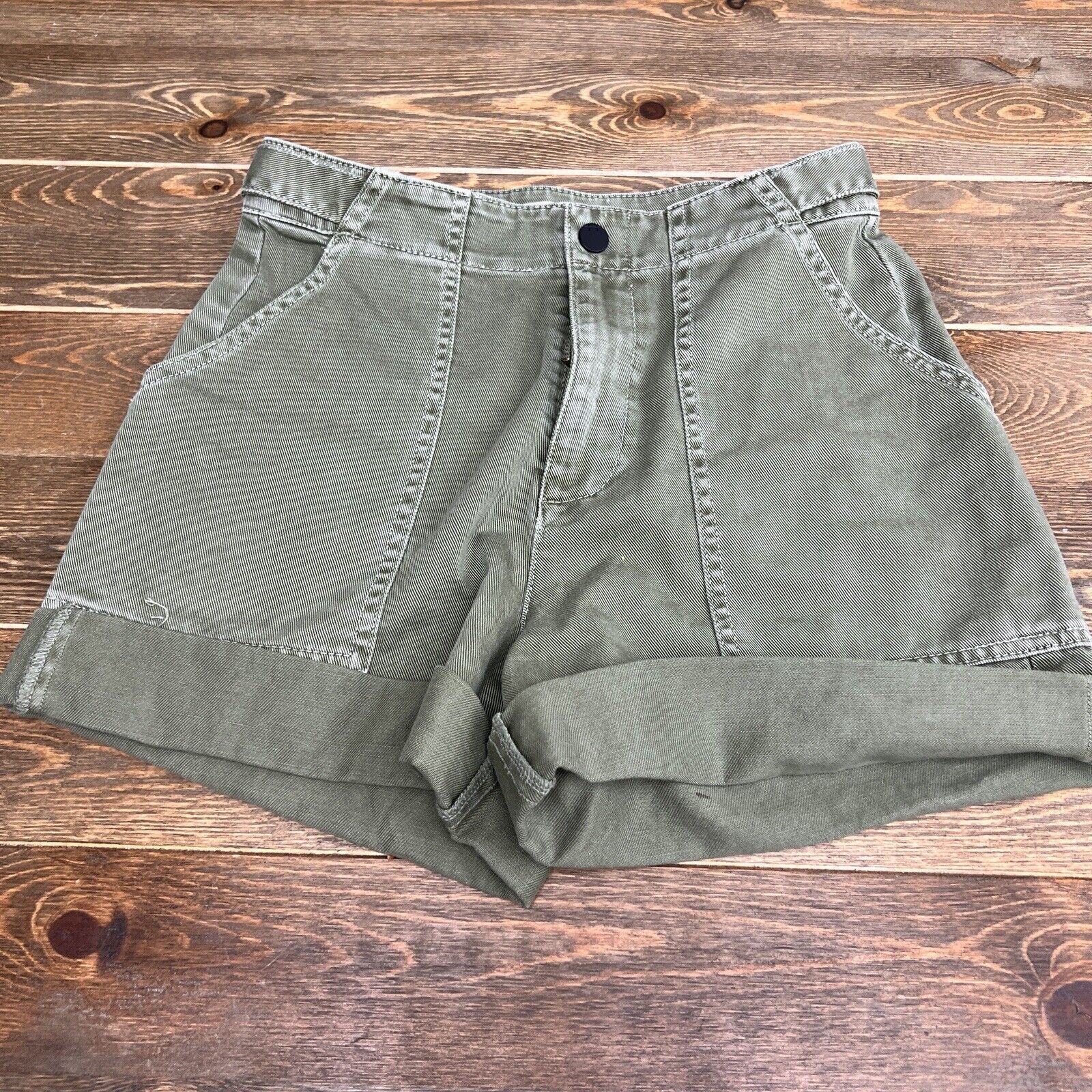 Habitual Trinna High Rise Bermuda Utility Shorts Size 24 Deep Green