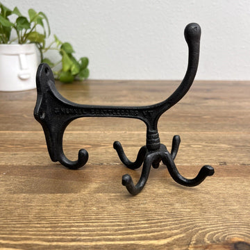 Antique Vintage Style BLACK Cast Iron Hook Rotating Spinning Coat Hanger