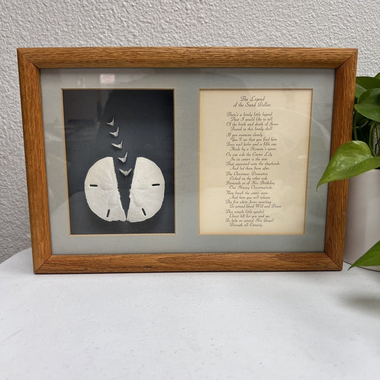 Vintage Legend Of The Sand Dollar Shadow Box Framed Doves of Peace