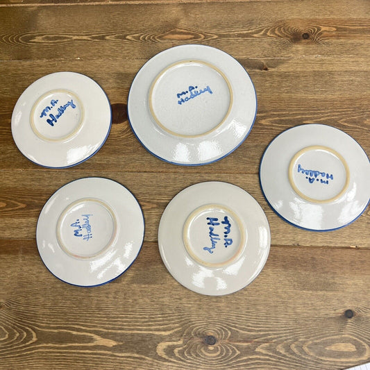 Lot of 5 pieces by M. A. Hadley pottery  Appetizer plates signed