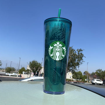 Starbucks Fall 2021 Emerald Sparkle Green Glitter 24 oz Tumbler Cold Cup