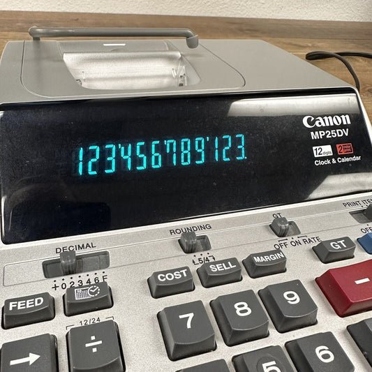 Canon MP25DV Printing Calculator 2 Color Print  12 Digits Clock & Calendar