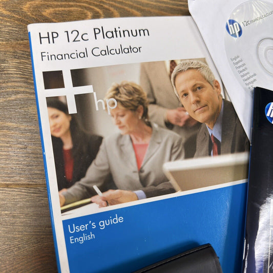 HP 12c Platinum Financial Calculator User's Guide Manual, Quick Start & Sleeve