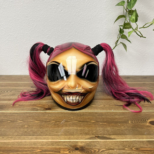 Custom Airbrush Motorcycle Helmet Pink Piggytails Monster KYT Small