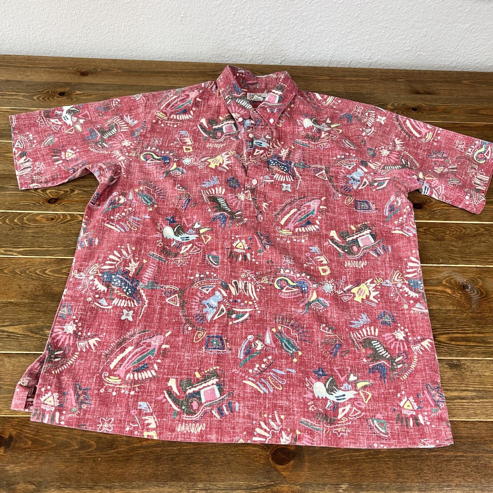 Reyn Spooner Shirt Men's TALL XXL Short Sleeve Hawaiian Style