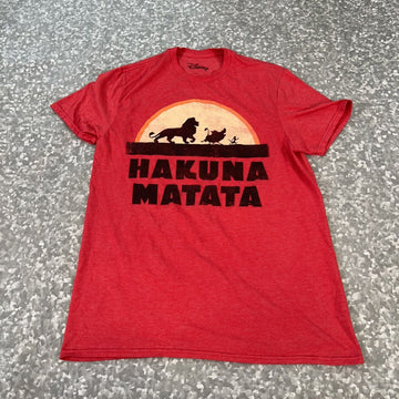 Disney Lion King Red Heather T-Shirt Hakuna Matata Sunset Logo. Sz Medium