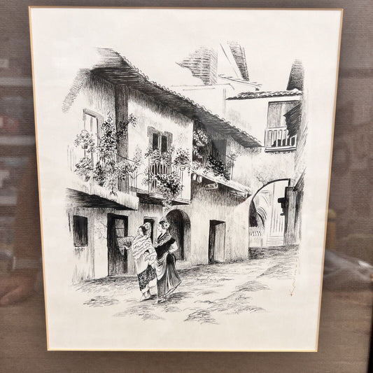 Arco de Cuchilleros & Ladys Walking In ￼Madrid Signed By Karmen Home Decor