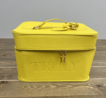 Truly Beauty Women's Vegan Leather St. Tropez Luxury Travel Trunk KB8 Yellow