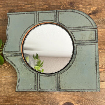 Vintage Wall Mirror Unique Ceramic Tiles Handcrafted Collectible BOHO