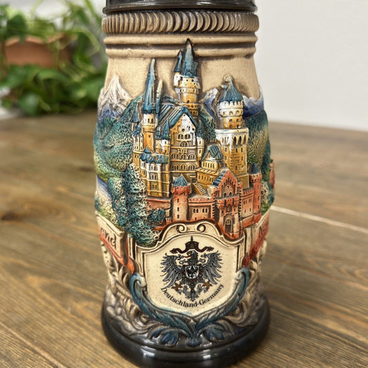 Zöller & Born Deutschland Handcrafted Lidded Beer Stein German Eagle Castle