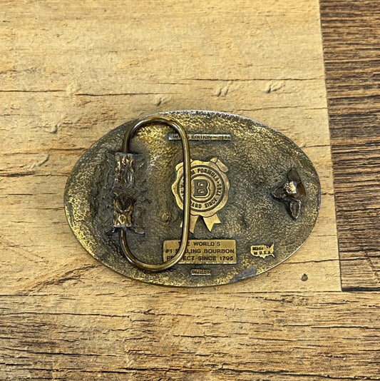 1996 Jim Beam Kentucky Bourbon Whiskey Belt Buckle Limited Edition USA