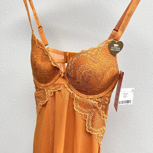 Juicy Couture Orange Small Babydoll Nightie NWT New with Tags Retail $48