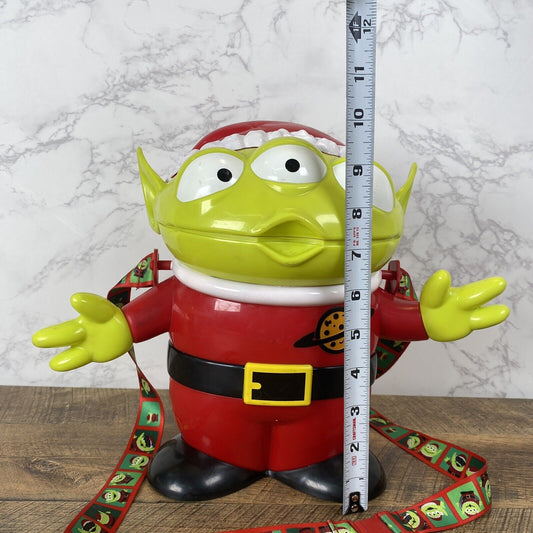 Disney World Toy Story Pizza Planet Green Alien Christmas Santa Popcorn Bucket