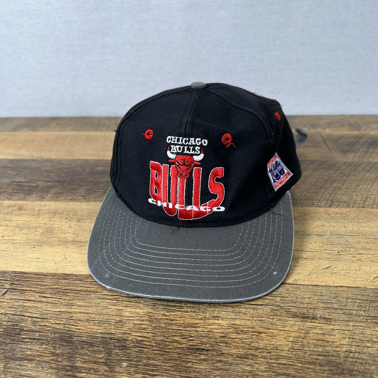 vintage chicago bulls 1991 striped championship hat black NBA adjustable