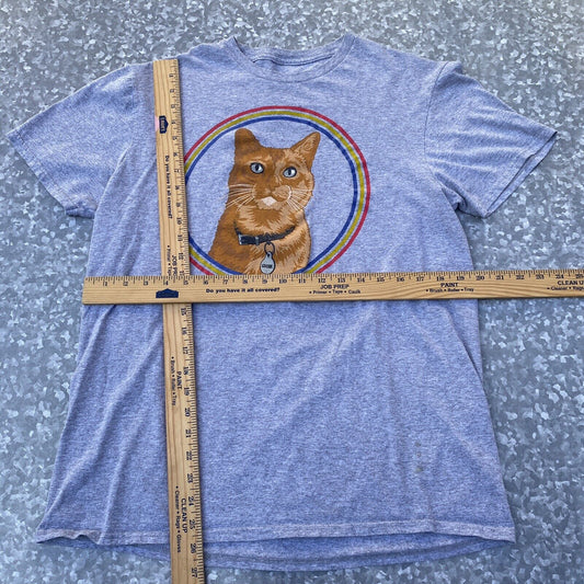 Official Marvel T-Shirt Goose the Cat Captain Marvel Gray Color Circle Frame L