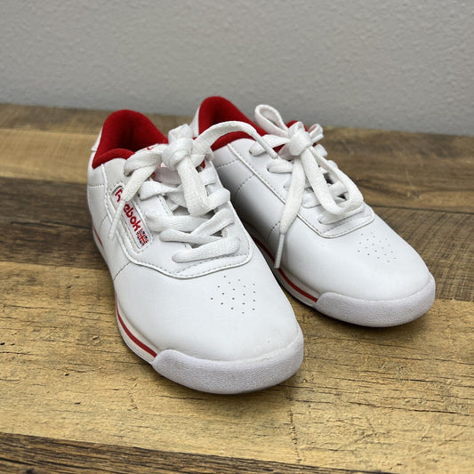 Reebok Classic Princess White Red Girls Sneakers Cheer Dance Parade Sz 11.5