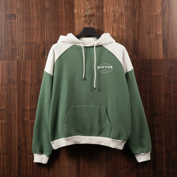 WHYAT Hoodie Circle Logo Made in Italy Green & White Medium