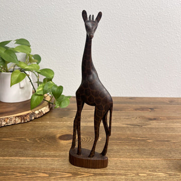 Hand Carved Wood Wooden Giraffe Figurine