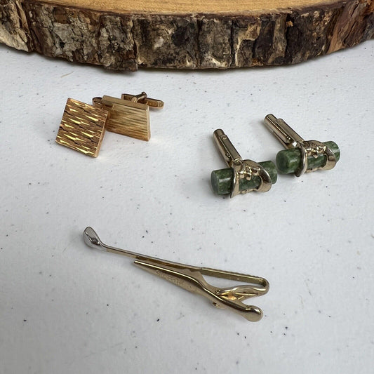 VintageCufflinks & Tie Clips set