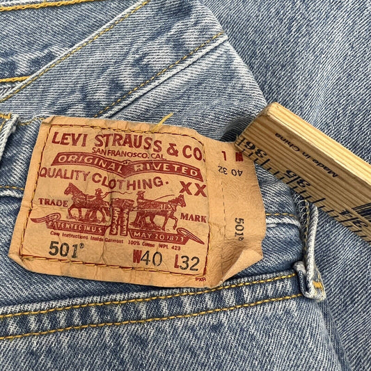 Mens Levis 501 Jeans 40x32 Classic Straight Denim Pants