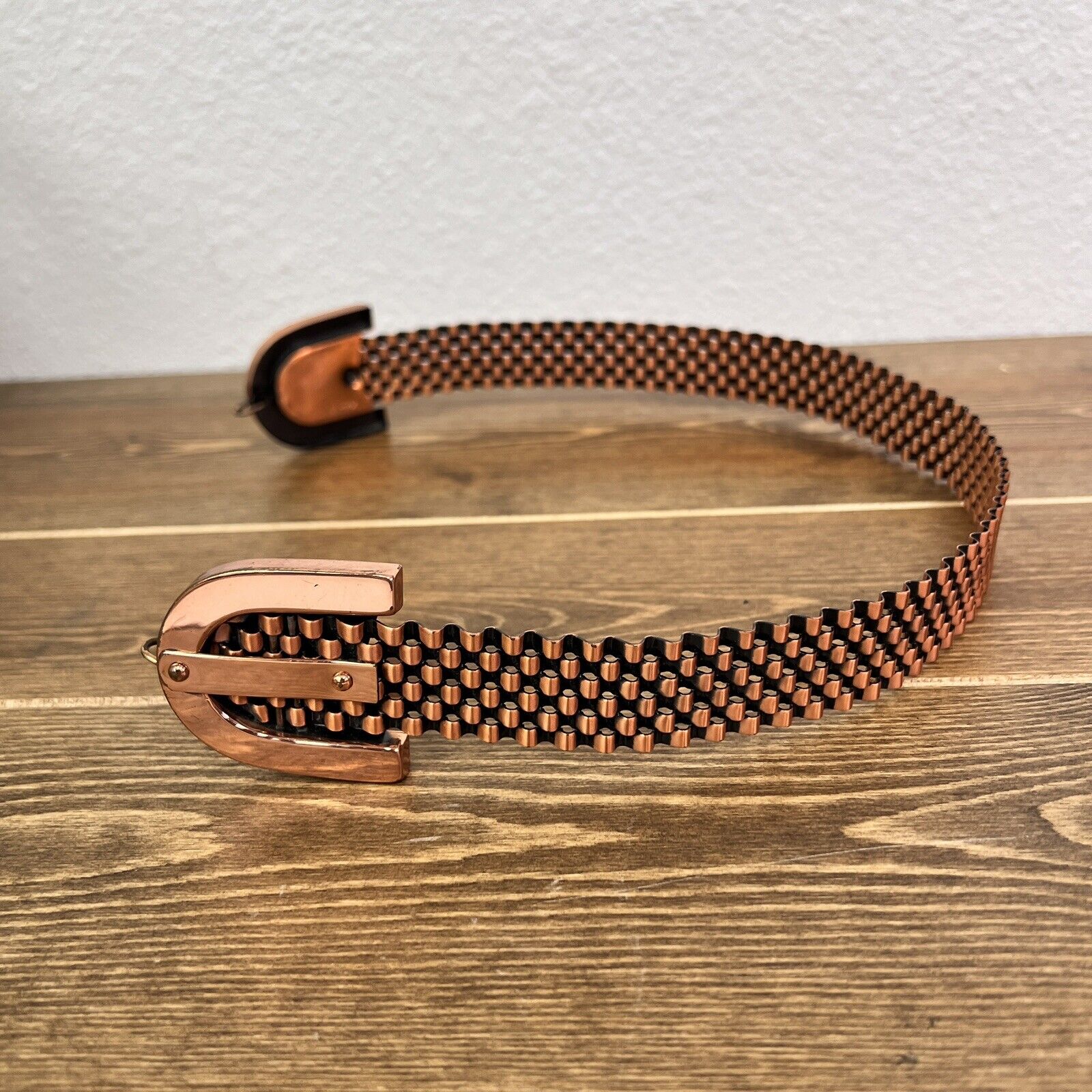 RARE Vintage 1957 Signed "RENOIR" Copper Basketweave BELT Small