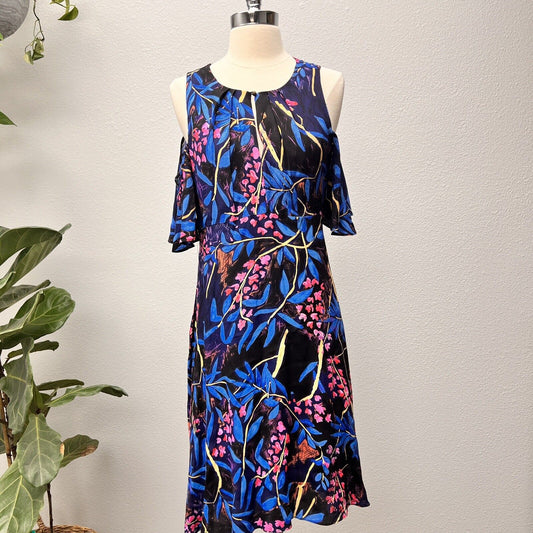 Anthropologie Maeve Elia Cold-Shoulder Floral Dress Size 4